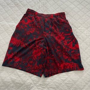 Lululemon Men’s Red and Black Shorts